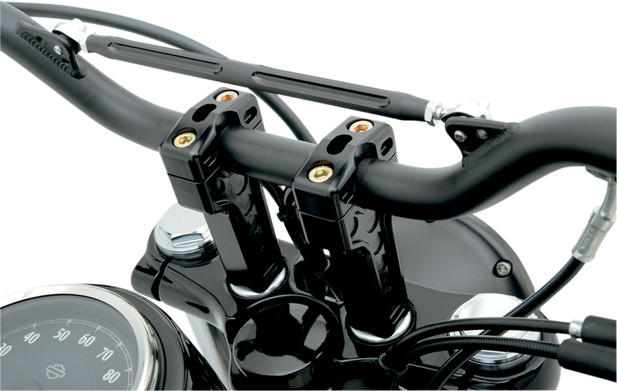 0602-0379 - JOKER MACHINE Risers - Dual - 4" - Harley Davidson - Black 03-864B
