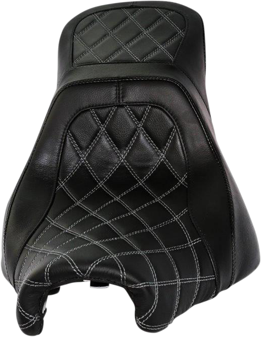 0802-1138 - DANNY GRAY Weekday* 2-Up Seat - Double Diamond w/ Gray Stitching - XL - Black - FXBR 24-811DIA