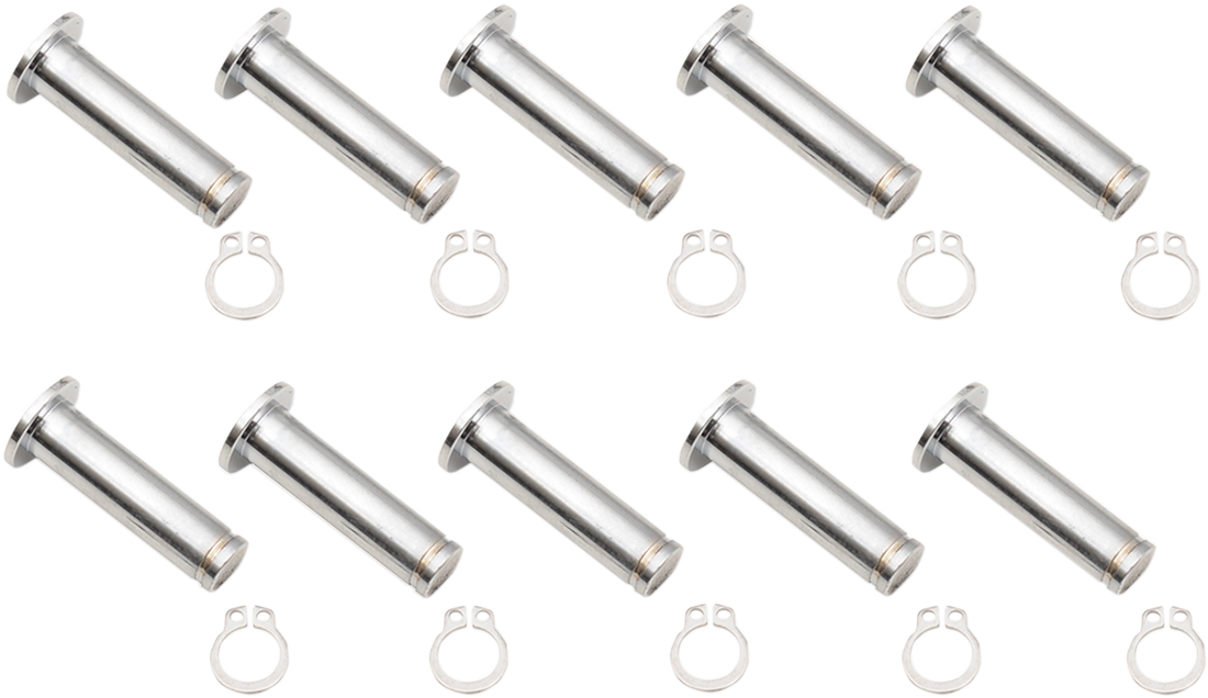 DRAG SPECIALTIES Pivot Pins - Lever - 10 Pack - Chrome 74114