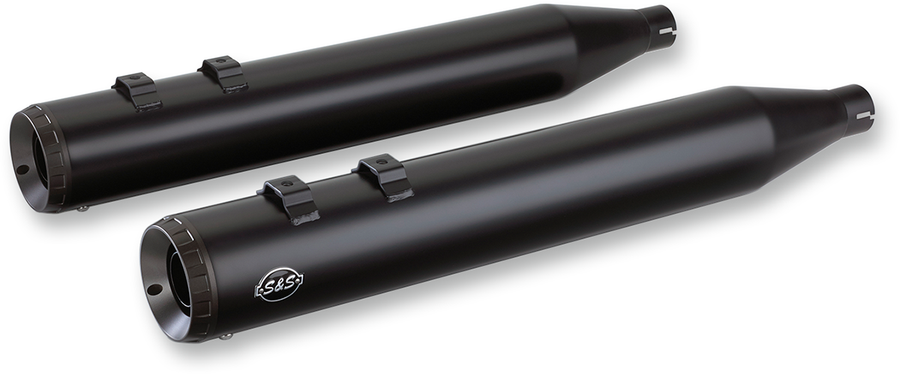 1801-1204 - S&S CYCLE Grand National Mufflers - Black 550-0694