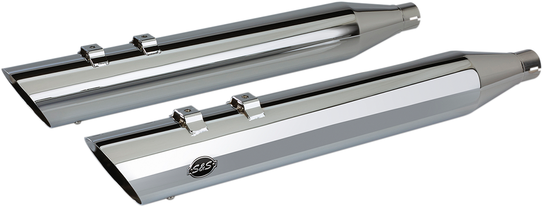 1801-1209 - S&S CYCLE Slash Cut Mufflers - Chrome 550-0691