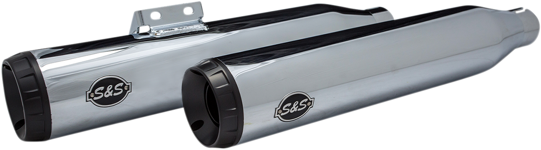 1801-1361 - S&S CYCLE Grand National Race Mufflers for Softail - Chrome 550-0738
