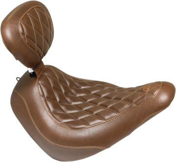 0802-1245 - MUSTANG Seat - Wide Tripper* Solo - with Backrest - Diamond - Brown 83040