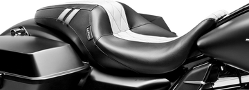 0801-1225 - LE PERA Outcast GT Seat - Full-Length - Without Backrest - Black Double Diamond W/White Inlay - FLH LK-987GT1
