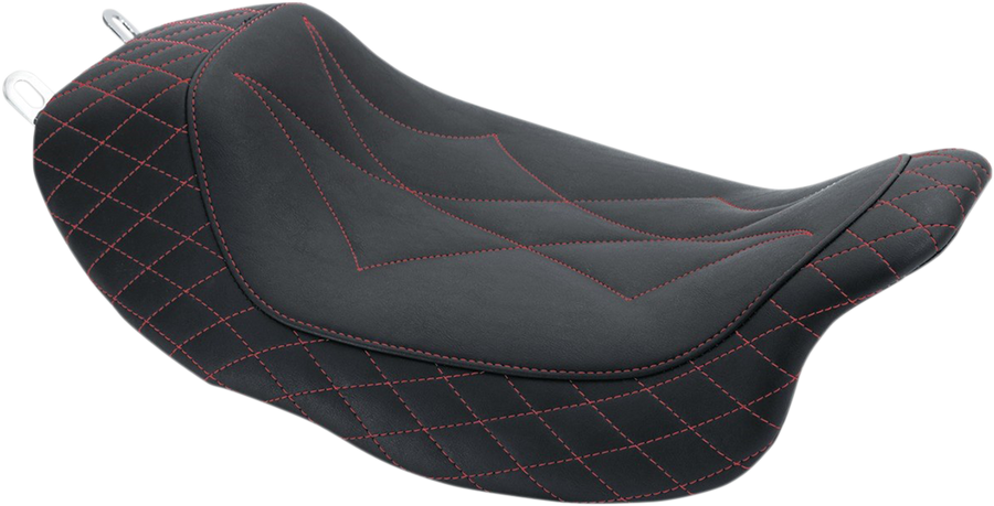 0801-1185 - MUSTANG Revere Solo Seat - Diamond - Red Stitched 75130AB