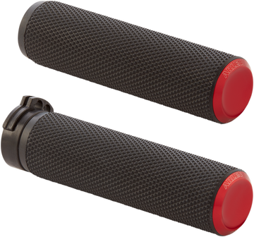 0630-2594 - ARLEN NESS Grips - Knurled - Cable - Red 07-336