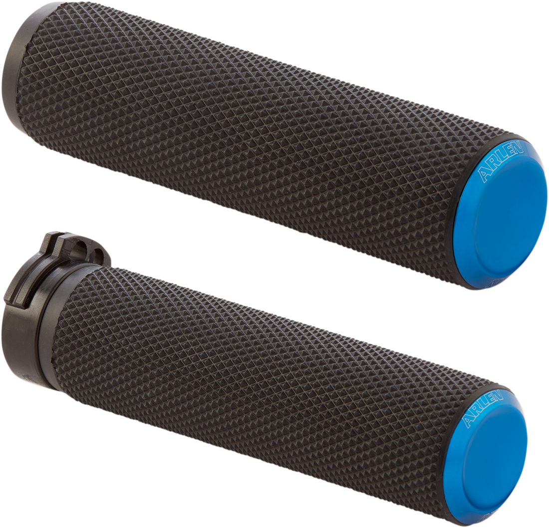 0630-2593 - ARLEN NESS Grips - Knurled - Cable - Blue 07-335