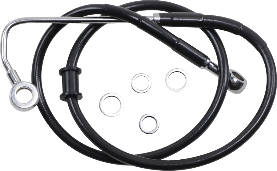 1741-5759 - DRAG SPECIALTIES Brake Line - Front (Upper) - Black 618299-BLK