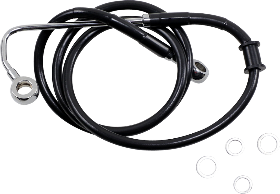 1741-5763 - DRAG SPECIALTIES Brake Line - +8" - Black - '15-'17 Softail 618299-8BLK