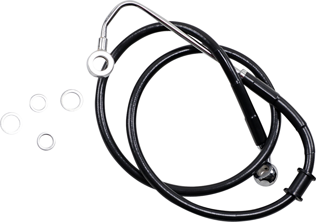 1741-5772 - DRAG SPECIALTIES Brake Line - +4" - Black - '15-'17 Softail 618300-4BLK