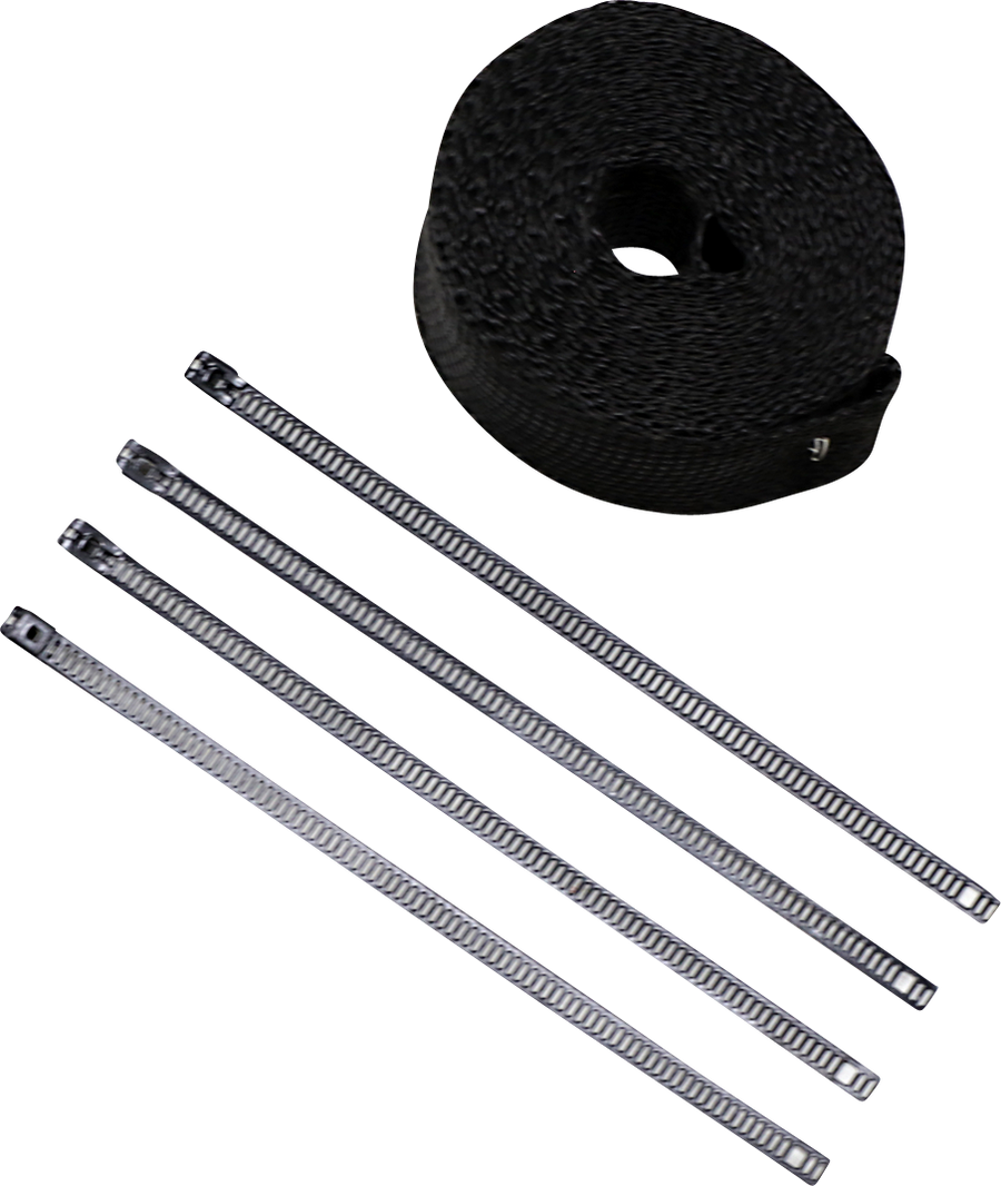 1861-1414 - CYCLE PERFORMANCE PROD. Exhaust Wrap Kit - Metallic Black - 2x25 CPP/9242