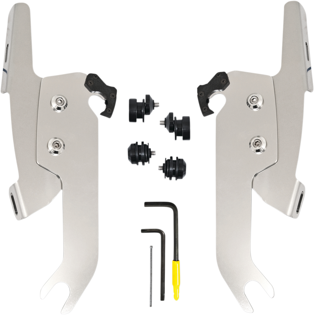 2320-0252- MEMPHIS SHADES Fats/Slim Windshield Trigger Lock Complete Mount Kit - Polished - FLSL MEK2051