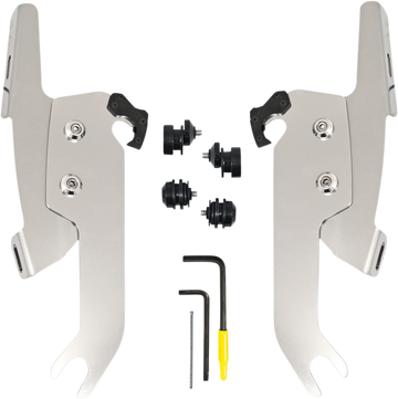 2320-0252- MEMPHIS SHADES Fats/Slim Windshield Trigger Lock Complete Mount Kit - Polished - FLSL MEK2051