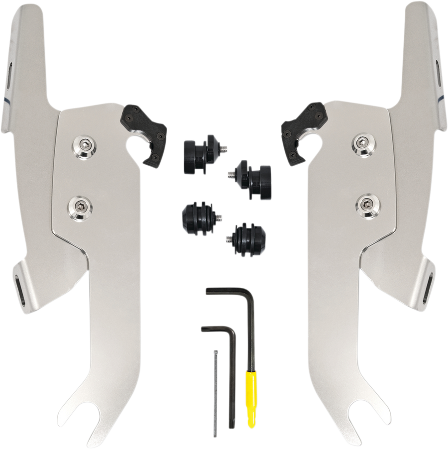2320-0252- MEMPHIS SHADES Fats/Slim Windshield Trigger Lock Complete Mount Kit - Polished - FLSL MEK2051