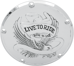 1107-0157 - DRAG SPECIALTIES Live to Ride Derby Cover - 5-Hole - Chrome 33-0065CA