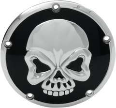 1107-0327 - DRAG SPECIALTIES Derby Cover - Chrome/Black - Skull 301019