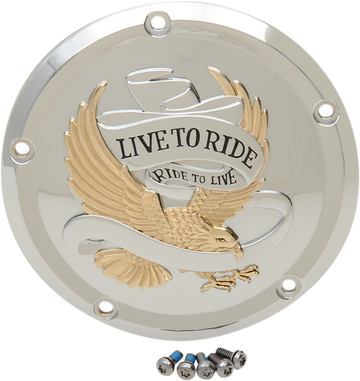 1107-0555 - DRAG SPECIALTIES Live to Ride Derby Cover - 5-Hole - Gold D33-0110GA