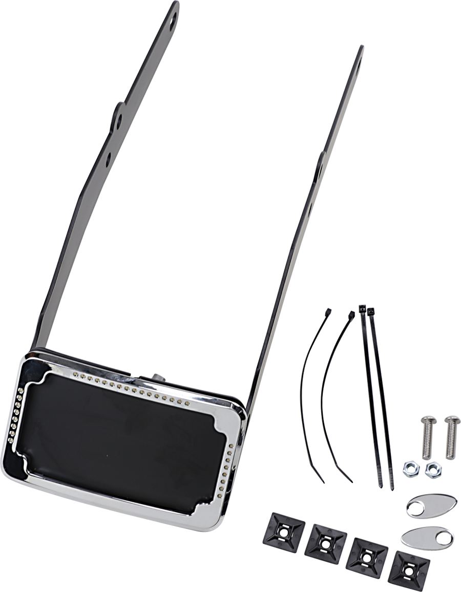 2030-1440 - CYCLE VISIONS LP Plate Frame & Mount with Signals - FLSL - Chrome CV4655