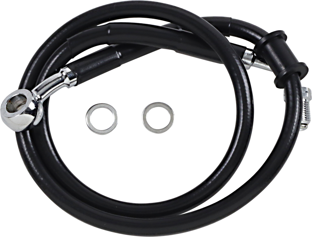 1741-5795 - DRAG SPECIALTIES Brake Line - +2" - Black - '18-'22 Softail 618620-2BLK