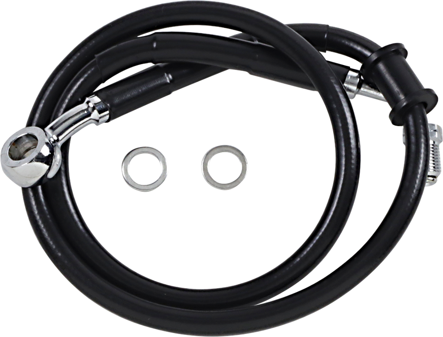 1741-5795 - DRAG SPECIALTIES Brake Line - +2" - Black - '18-'22 Softail 618620-2BLK