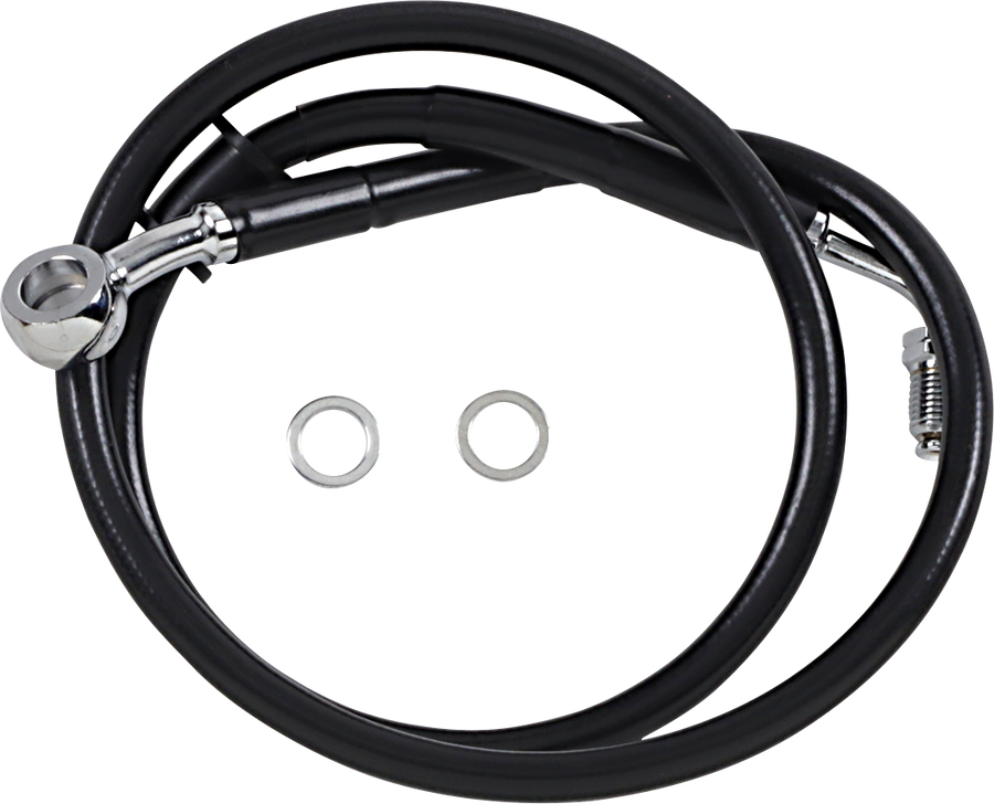 1741-5797 - DRAG SPECIALTIES Brake Line - +6" - Black - '18-'22 Softail 618620-6BLK