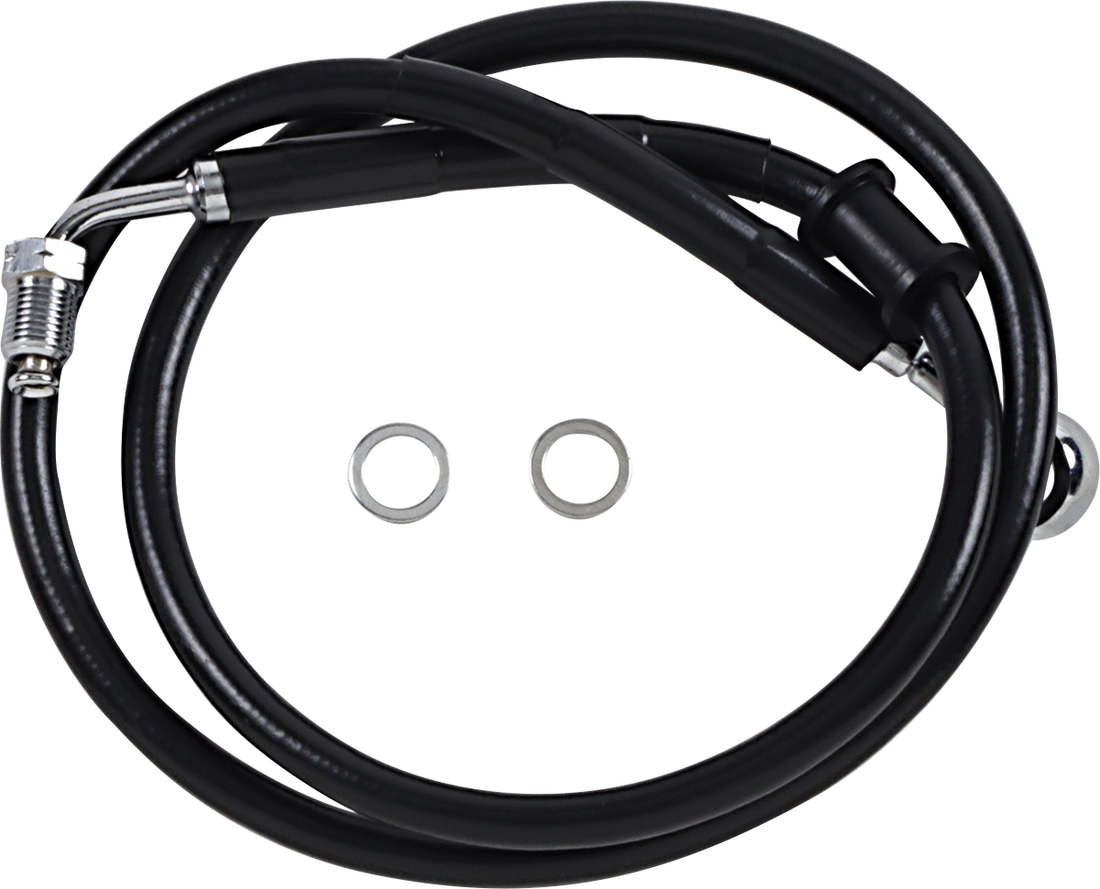 1741-5798 - DRAG SPECIALTIES Brake Line - +8" - Black - '18-'22 Softail 618620-8BLK