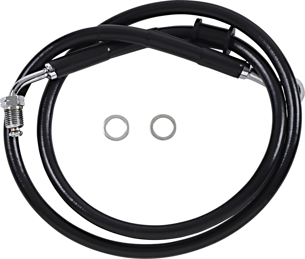 1741-5799 - DRAG SPECIALTIES Brake Line - +10" - Black - '18-'22 Softail 618620-10BLK