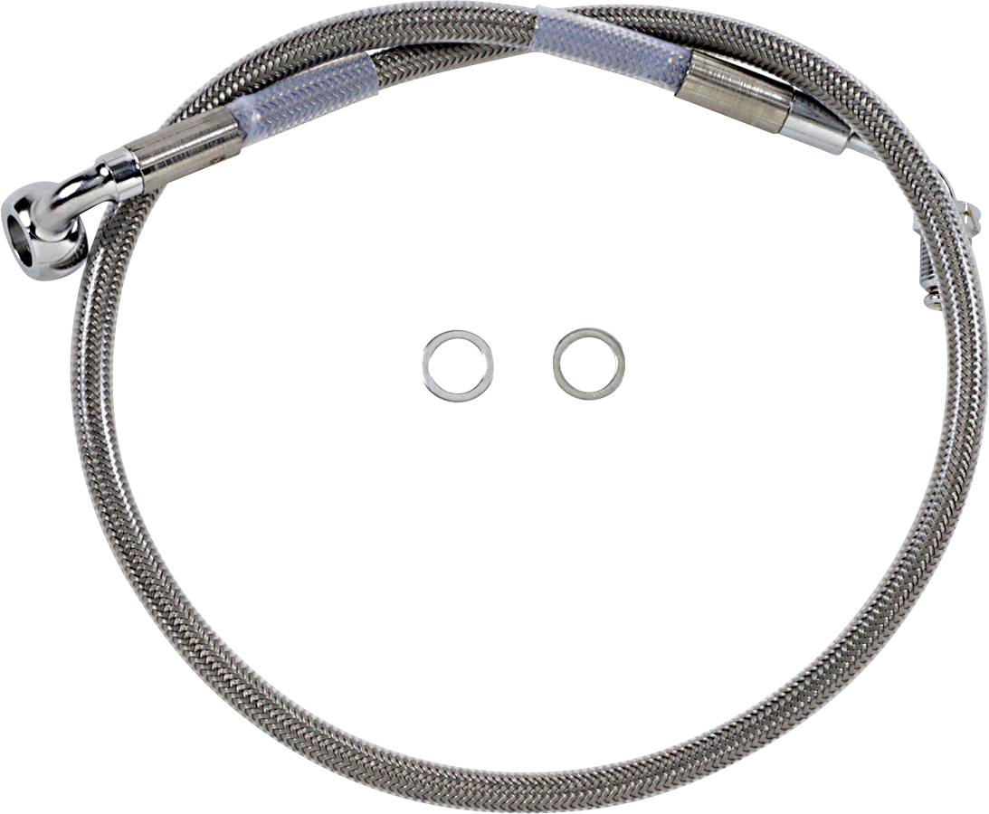 1741-5802 - DRAG SPECIALTIES Brake Line - +4" - Stainless Steel - '18-'21 Softail 618601-4