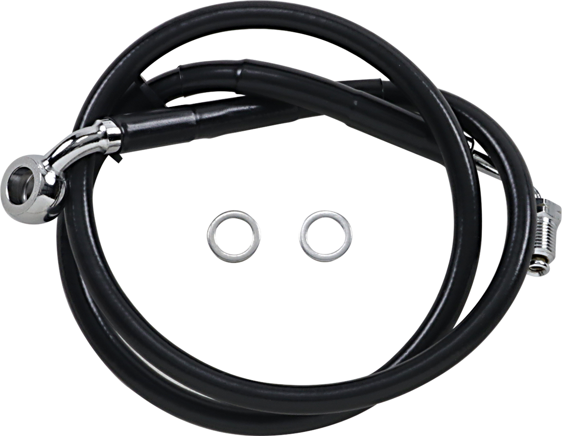 1741-5822 - DRAG SPECIALTIES Brake Line - +8" - Black - '18-'21 Softail 618604-8BLK