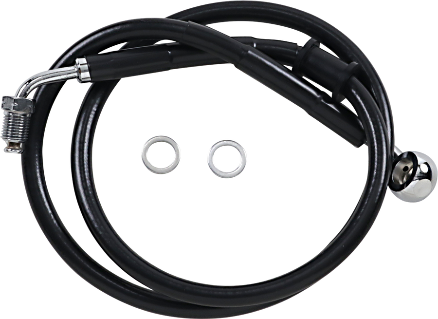 1741-5823 - DRAG SPECIALTIES Brake Line - +10" - Black - '18-'21 Softail 618604-10BLK