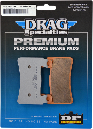 1721-2461 - DRAG SPECIALTIES Sintered Brake Pads - Softail HDP551