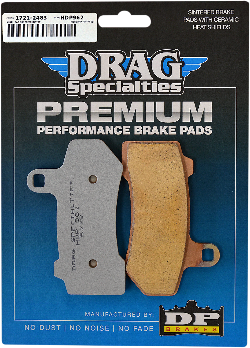 1721-2483 - DRAG SPECIALTIES Sintered Brake Pads - Harley-Davidson HDP962