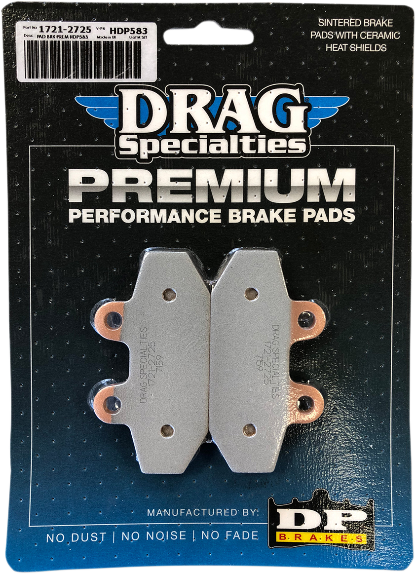 1721-2725 - DRAG SPECIALTIES Sintered Metal Brake Pads - Softail HDP583