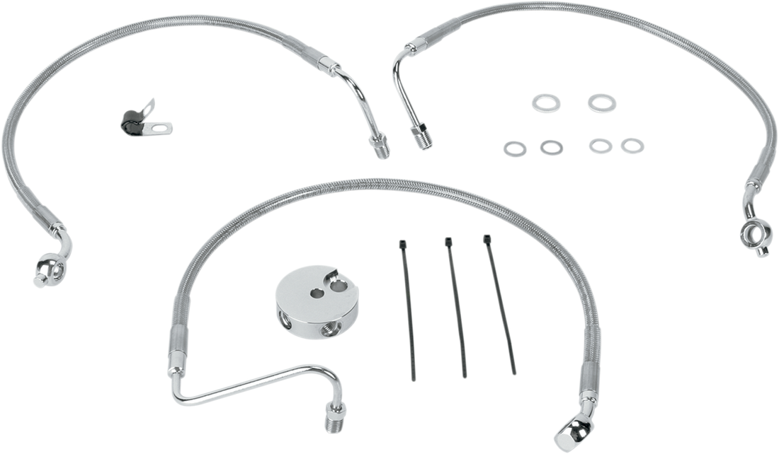 1741-0870 - DRAG SPECIALTIES Brake Line - Front (Lower/Upper) - Stainless Steel 660510