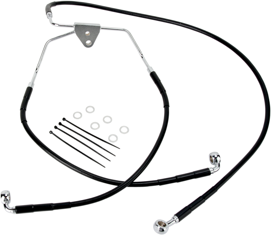 1741-2515 - DRAG SPECIALTIES Brake Line - Front - Black - +2" - FLH '96-'07 660411-2BLK