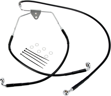 1741-2516 - DRAG SPECIALTIES Brake Line - Front - Black - +4" - FLH '96-'07 660411-4BLK