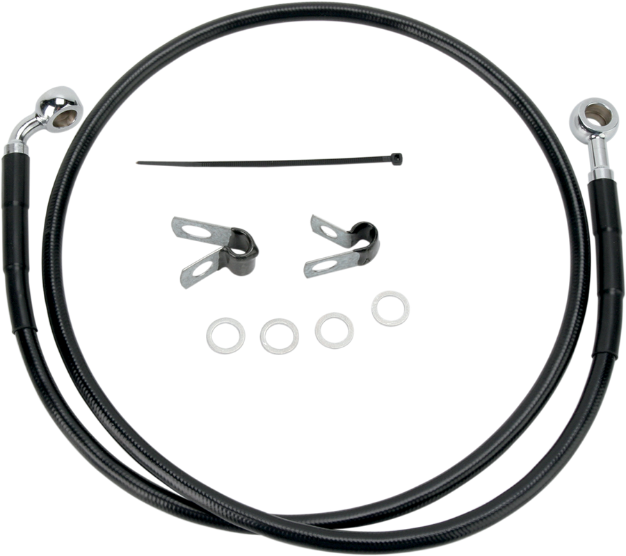 1741-2526 - DRAG SPECIALTIES Brake Line - Front (Upper) - Black 660313-BLK