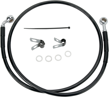 1741-2532 - DRAG SPECIALTIES Brake Line - Front (Upper) - Black 660310-BLK