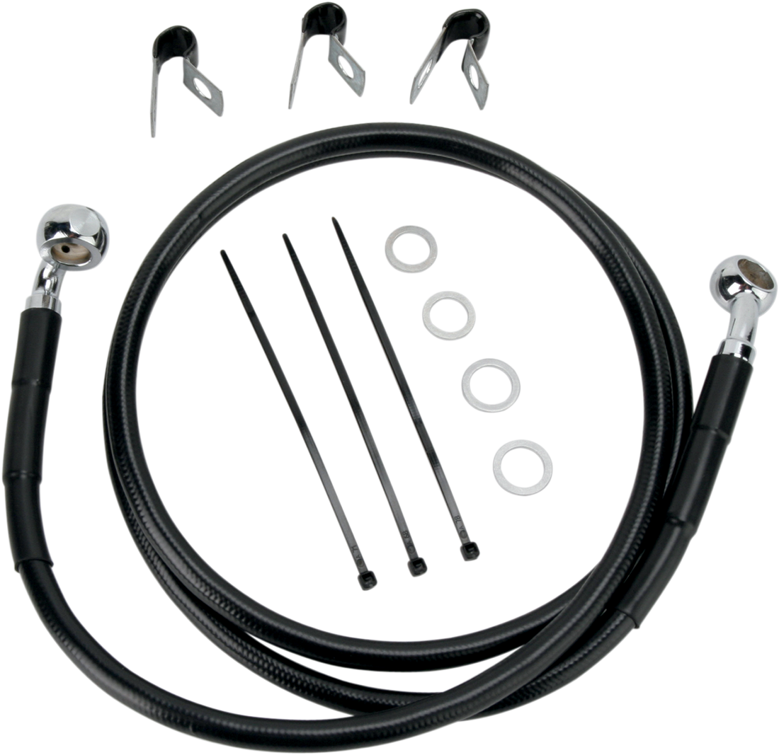 1741-2538 - DRAG SPECIALTIES Brake Line - Front (Upper) - Black 660214-BLK