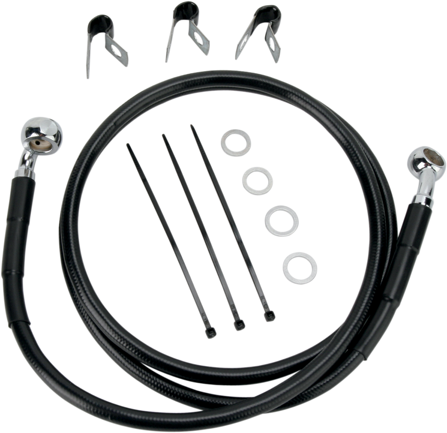 1741-2538 - DRAG SPECIALTIES Brake Line - Front (Upper) - Black 660214-BLK