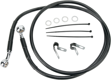 1741-2546 - DRAG SPECIALTIES Brake Line - Front - Black - +4" - '99-'07 FXST 640210-4BLK