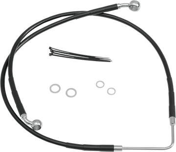 1741-2586 - DRAG SPECIALTIES Brake Line - Front (Upper) - Black 660322-BLK