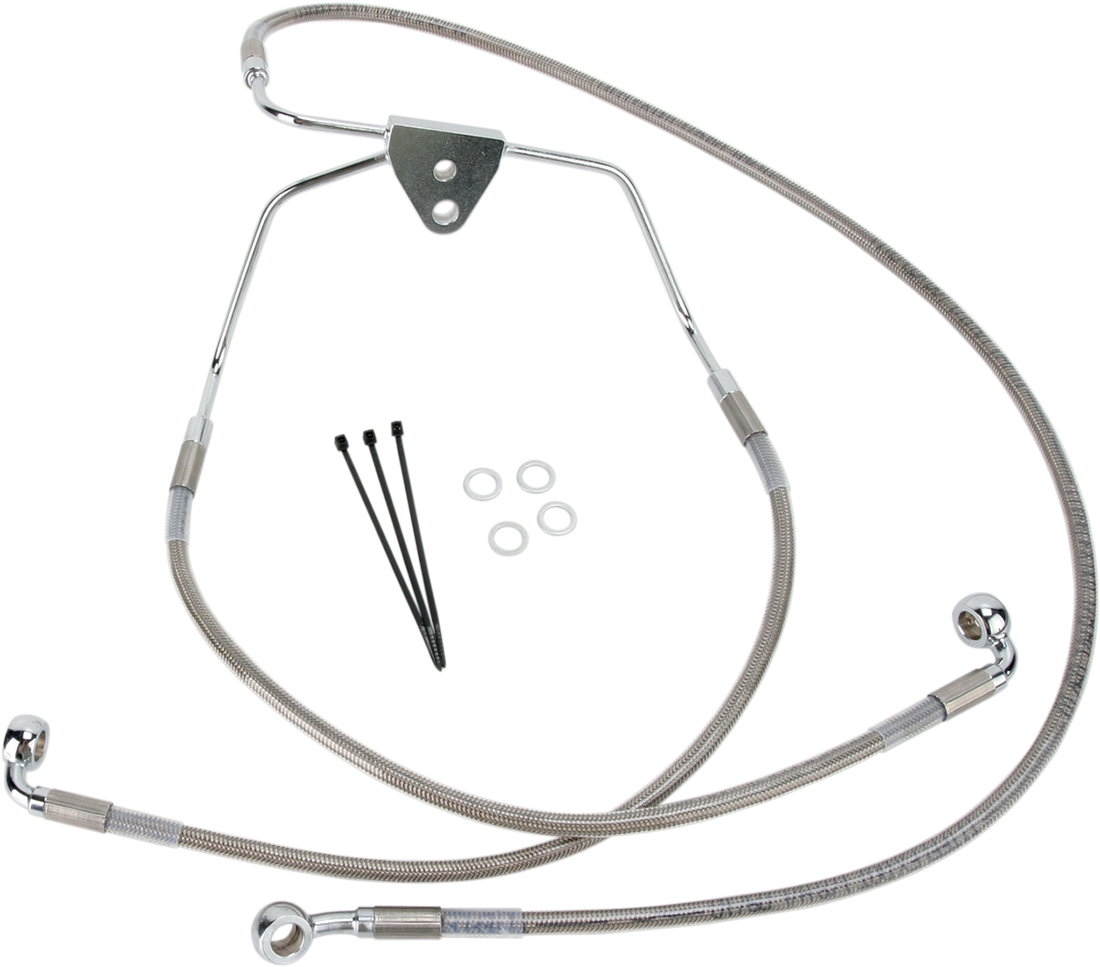 1741-2624 - DRAG SPECIALTIES Brake Line - Front - +2" - Touring - Stainless Steel 620085-2