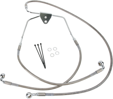 1741-2624 - DRAG SPECIALTIES Brake Line - Front - +2" - Touring - Stainless Steel 620085-2