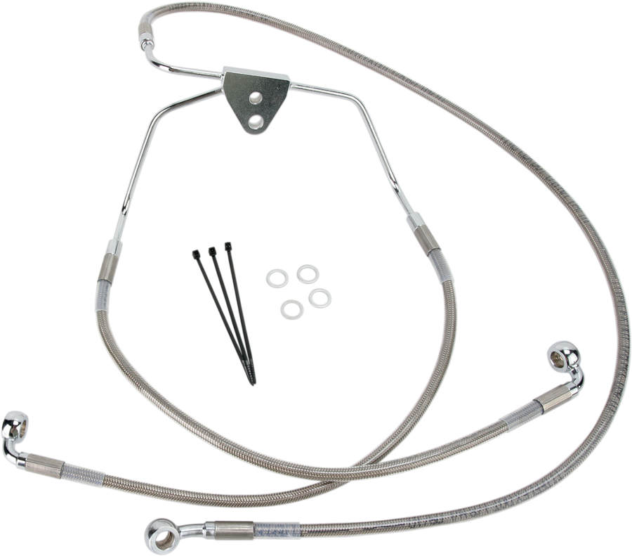 1741-2625 - DRAG SPECIALTIES Brake Line - Front - +4" - Touring - Stainless Steel 620085-4