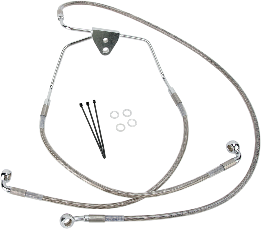 1741-2628 - DRAG SPECIALTIES Brake Line - Front - +10" - Touring - Stainless Steel 620085-10