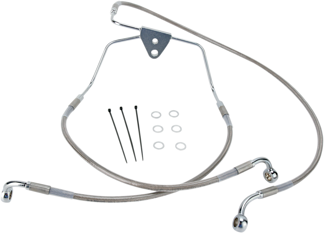 1741-2629 - DRAG SPECIALTIES Brake Line - Front - +2" - Touring - Stainless Steel 660411-2