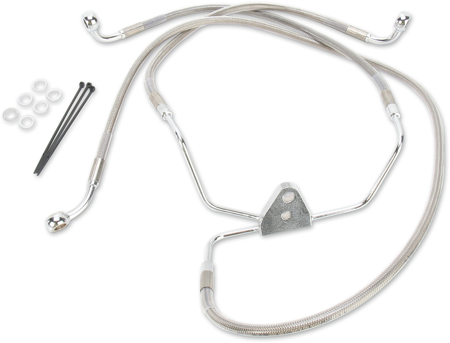 1741-2633 - DRAG SPECIALTIES Brake Line - Front - +10" - Touring - Stainless Steel 660411-10