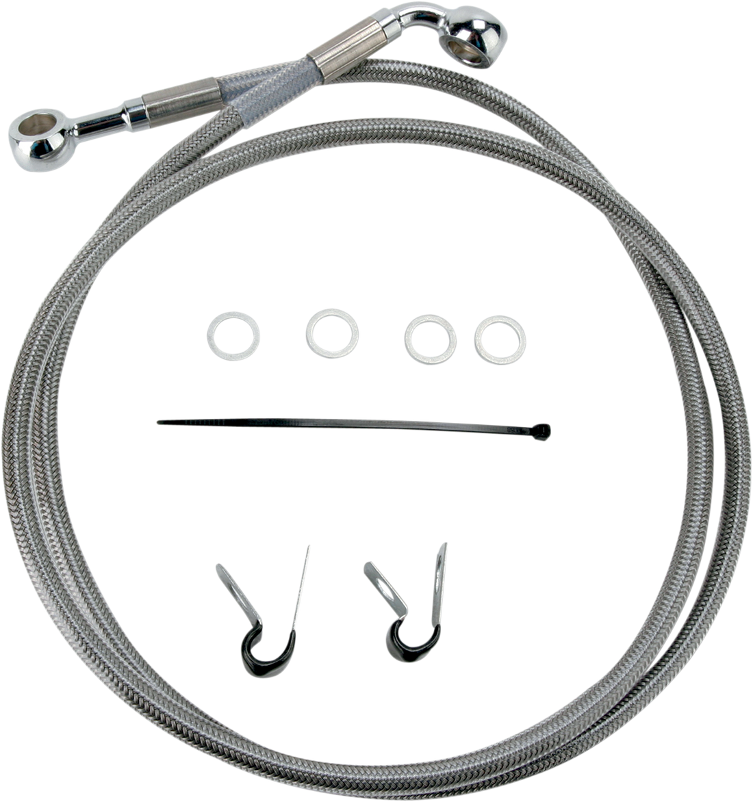 1741-2644 - DRAG SPECIALTIES Brake Line - Front - +2" - Stainless Steel - XL 660310-2