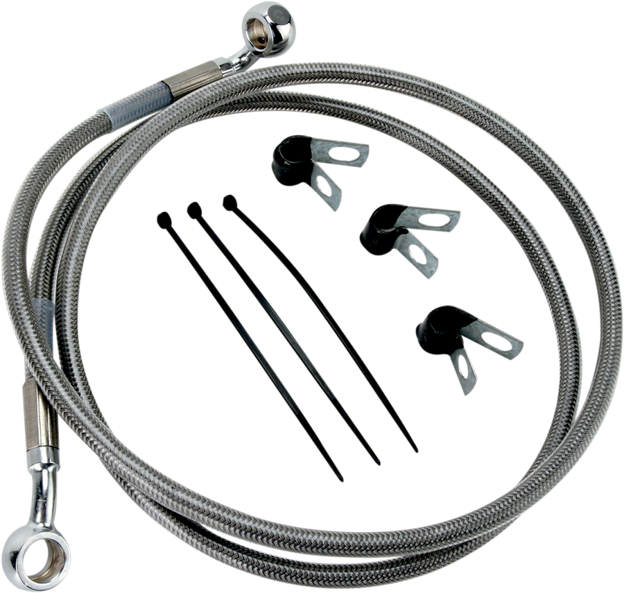 1741-2649 - DRAG SPECIALTIES Brake Line - Front - +2" - Stainless Steel 660214-2